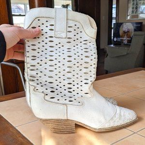 White Leather Cowgirl Boots